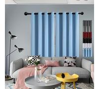Rideau Occultant 95 x 130 cm Thermique Isolant Anti Froid et Chaleur Draperies Intérieurs Modernes 100% Polyester,pour Salon, Bleu Ciel