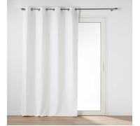 Douceur d'Intérieur Rideau à œillets Chinea Occultant Chambray Uni 135 x 240 cm Blanc