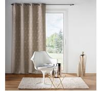 Rideau occultant à œillets Éclat 140 x 260 cm - Taupe imprimé métallisé or (100% polyester)