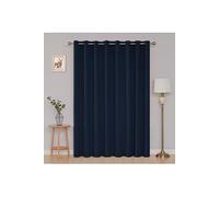 Rideau Occultant à Oeillets Isolant Thermique Rideau Tissu Rideau Grande Largeur Bleu Marine pour Enfant Fille Chambre Occultant 254x213cm.