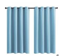 Rideau Occultant à Oeillets pour Chambre d'Enfant - Imprimé Uni Bleu Clair - 28x36 Pouces (71x91cm) - 2 Panneaux (SAMIMPORT-2011)