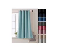 Rideau Occultant à Oeillets Rideau Bleu Ciel Thermique 132x138cm pour Enfants Chambre Salon Décoration Isolation Phonique 1 Pièce