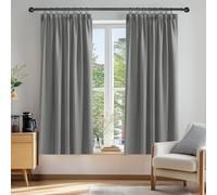 Rideau occultant à volants, thermocourant, protection contre le froid, gris clair, lot de 2, 138x132 cm