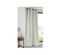 Rideau occultant à œ illets uni polyester NOTTE - Ecru - 135x180cm