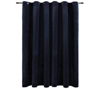 Rideau occultant avec anneaux en métal Velours Noir 290x245 cm