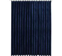 Rideau occultant avec crochets Velours Bleu foncé 290x245 cm