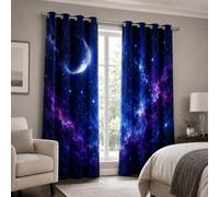 Rideau Occultant Ciel étoilé Rideaux Lune, 2 Pièces, 117x183 cm (LxH)