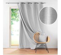 Rideau occultant Coverline 140 x 260 cm - Gris, œillets, doublure amovible, thermique