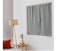 ED ENJOY HOME Rideau Vitrage Occultant, Passe Tringle, Gris Clair, 60x120cm, 100% Polyester, Tissu Certifié Oeko-TEX, Collection Réglisse