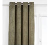 Rideau occultant effet velours ""Fujo"" vert kaki 135x260cm - Atmosphera Créateur d'intérieur