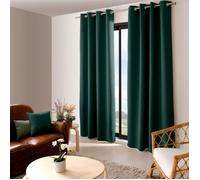 ED ENJOY HOME Rideau occultant Réglisse 100% polyester œillets argentés Vert foncé 140x240 cm