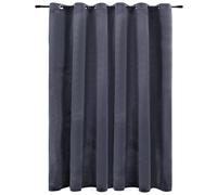 Rideau occultant et anneaux métal Velours Anthracite 290x245 cm