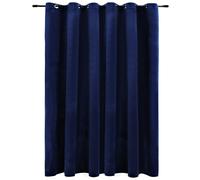 Rideau occultant et anneaux Velours Bleu foncé 290x245 cm