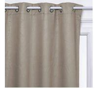Rideau occultant ""Feuilles"" beige 140x260cm - Atmosphera Créateur d'intérieur