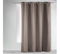 Rideau occultant grande hauteur 135 x 280 cm - Uni Taupe Noisette à œillets