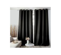 - Rideau occultant grande hauteur REGLISSE - 140 x 280 cm - Noir - REGLISSE