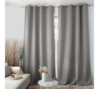 Rideau Occultant Ignifugé "Flamme" 140x260cm Gris Clair Gris G