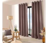 Paris Prix – Rideau occultant Floppy avec œillets 135x240 cm Marron vison 100% polyester
