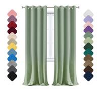 Rideau Occultant Lot de 1 à Oeillets, Rideaux Occultants Thermique, 180x120cm (LxH) Rideau de Porte, Rideau Opaque, Rideau Anti Bruit, Rideau Cuisine, pour Chambre Salon Balcon Vert