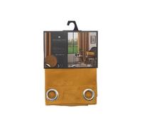 - Rideau occultant motif feuille embossé - 140 x 260 cm - Jaune ocre