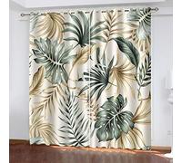 Rideau Occultant Moutarde Jaune-Vert - Thermique Isolant Anti Froid à Œillets pour Salon, Cuisine, Chambre à Coucher - Design Fenêtre 2x85x200cm