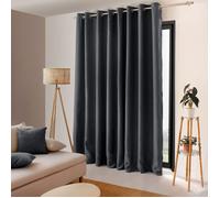 Rideau occultant - OBSKUR - 300 x 240 cm - Gris foncé - 100% polyester - Œillets métal