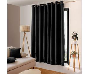 Rideau occultant - OBSKUR - 300 x 240 cm - Noir - Œillets métal - 100% polyester