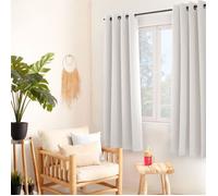 Rideau occultant - OBSKUR - Blanc - 140 x 180 cm - 8 œillets - Tissu 100% polyester