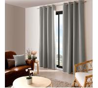 Rideau occultant - OBSKUR - Gris - 140 x 240 cm - 8 œillets - Tissu 100% polyester