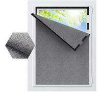 Rideau Occultant S Perçage, Store Occultant en Lin Découpable Film Occultant Protection Solaire pour 100l x 150L cm Gris
