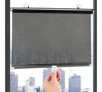 Rideau Occultant sans Percage, 50 x 125cm Rideau Ventouse Fenetre, Store Enrouleur Occultant avec 3 Ventouses, Store Porte Fenetre pour Salon, Cuisine, Bureau, Voiture
