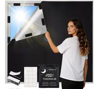 Rideau occultant - Store enrouleur pour fenêtre - Crée une pièce sombre - Fixation sans perçage - 300 x 145 cm - Noir