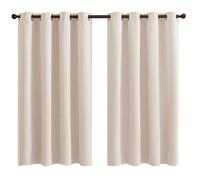 Rideau Occultant Thermique - 2 Panneaux Courts Isolants Anti-Froid/Bruit à Oeillets, Dressing - 140x160cm Beige Écru