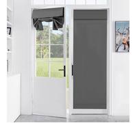 Rideau occultant thermique 90 % avec lacets - Installation sans perforation - Dimensions 66 x 173 cm - Polyester gris