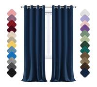 Rideau Occultant Thermique à Œillets - 140x200cm (LxH), Opaque, Anti-Bruit, pour Dressing, Chambre, Salon, Balcon - Bleu Marine