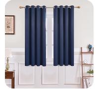 Rideau Occultant Thermiques L132xH137 cm pour Salon Chambre, Enfant Rideau Fenêtre Anti Bruit Bleu Foncé Lot de 1 à Oeillets