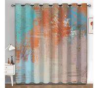 Rideau Occultant Thermiques, Motifs Colorés Abstraits Rideau Thermique Isolant, Lot de 2 Rideaux à Oeillets pour Salon Chambre, Rideaux et Draperies Intérieurs, 140x200 cm