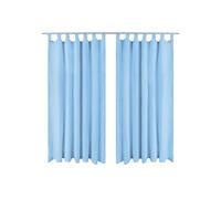 Rideau occultant - vidaXL - Turquoise - 140 x 175 cm - 2 pcs - Micro-satin Bleu G