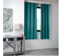 Rideau occultant uni 210gr/m2 Bleu Canard 135x250 cm