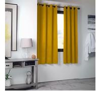 Rideau occultant uni 210gr/m2 Jaune moutarde 140x280 cm
