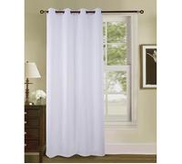 Rideau occultant - Uni effet sablé - 100% polyester - 140 x 260 cm - Blanc
