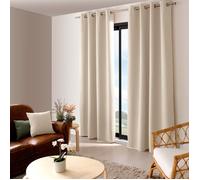 Enjoy Rideau occultant Réglisse 140x240 cm Beige Ivoire 100% polyester Œillets argentés