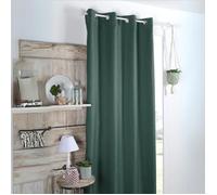 Rideau occultant uni tramé Vert sapin 140x180 cm