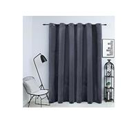 Vidaxl Rideau Occultant Et Anneaux Métal Velours Anthracite 290x245 Cm