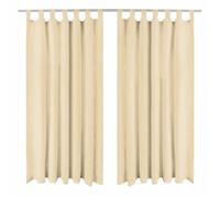 Vidaxl Rideau Occultant Avec Boucles 2 Pcs 140 X 225 Cm Beige