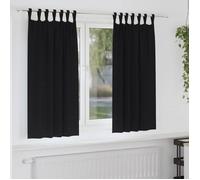 Rideau occultant VIDAXL 2 pcs noir 175 x 140 cm avec anneaux et crochets