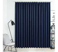 vidaXL Rideau occultant 134457 avec crochets 290x245 cm Polyester Bleu lavable en machine