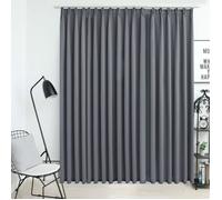 Vidaxl Rideau Occultant Avec Crochets Gris 290x245 Cm