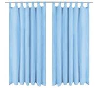 Rideau occultant - vidaXL - Turquoise - 140 x 175 cm - 2 pcs - Micro-satin Bleu G