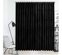 vidaXL Rideau Occultant avec Crochets Occultant à Oeillet Ombrage Chambre à Coucher Fenêtre Salon Bureau Maison Intérieur Velours Noir 290x245 cm